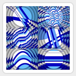 Pattern mix in blue, white Sticker